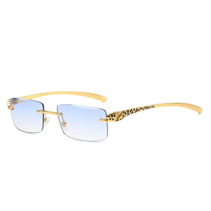 نظارات شمسية أنيقة كلاسيكية بدون إطار مربعة . Classic Fashion Rimless Square Sunglasses for Women