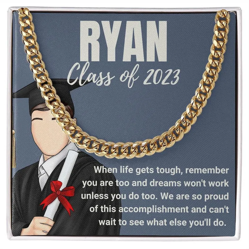 2023 Graduation Gift for Him, 2023 High School Graduation Gift, Stainless Steel Necklace for Him, College Graduation Necklace for Him