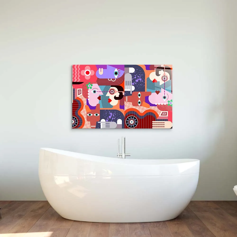 Abstract Dirty Dog Glass Wall Art