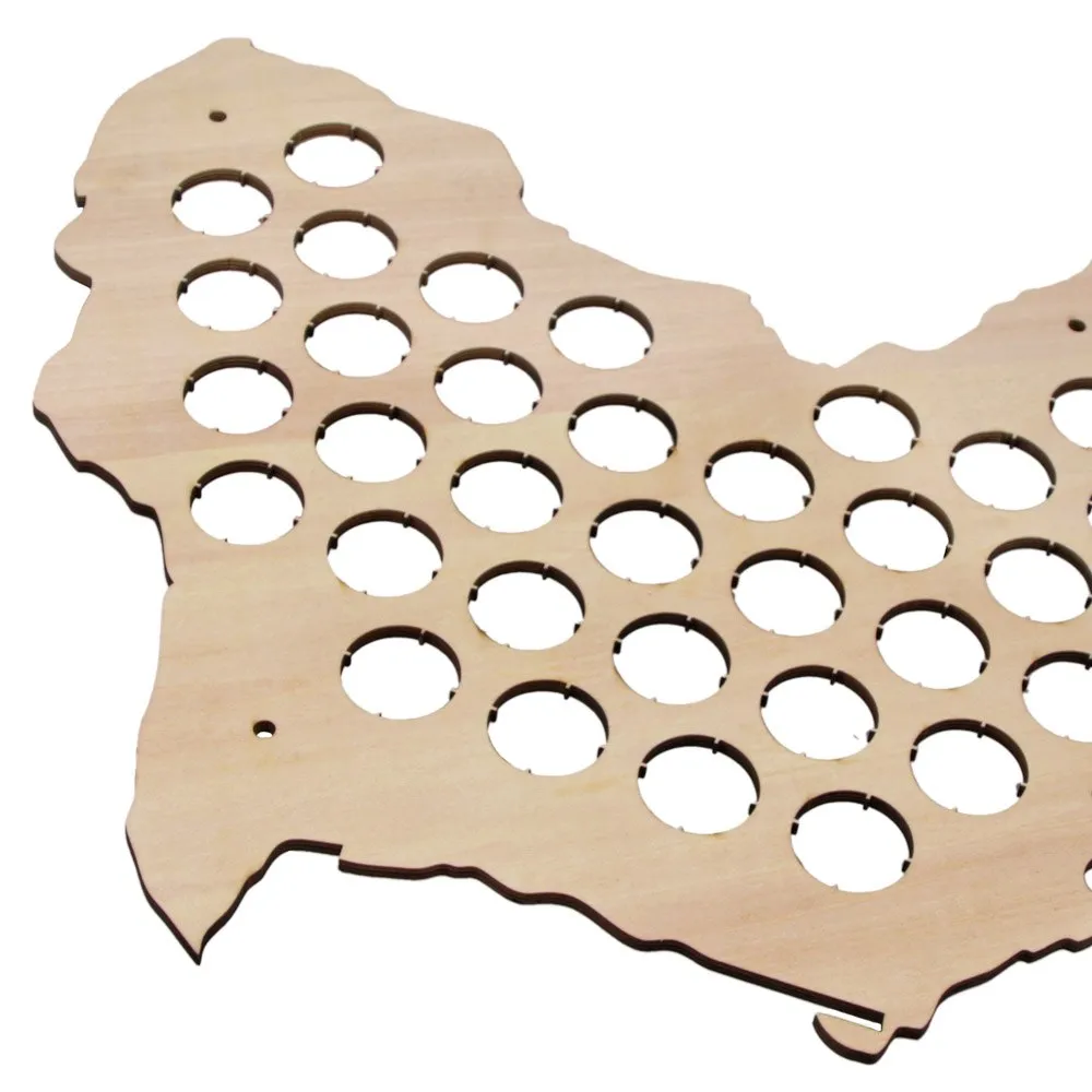 African Beer Cap Map Wooden Craft Beer Cap Trap Display