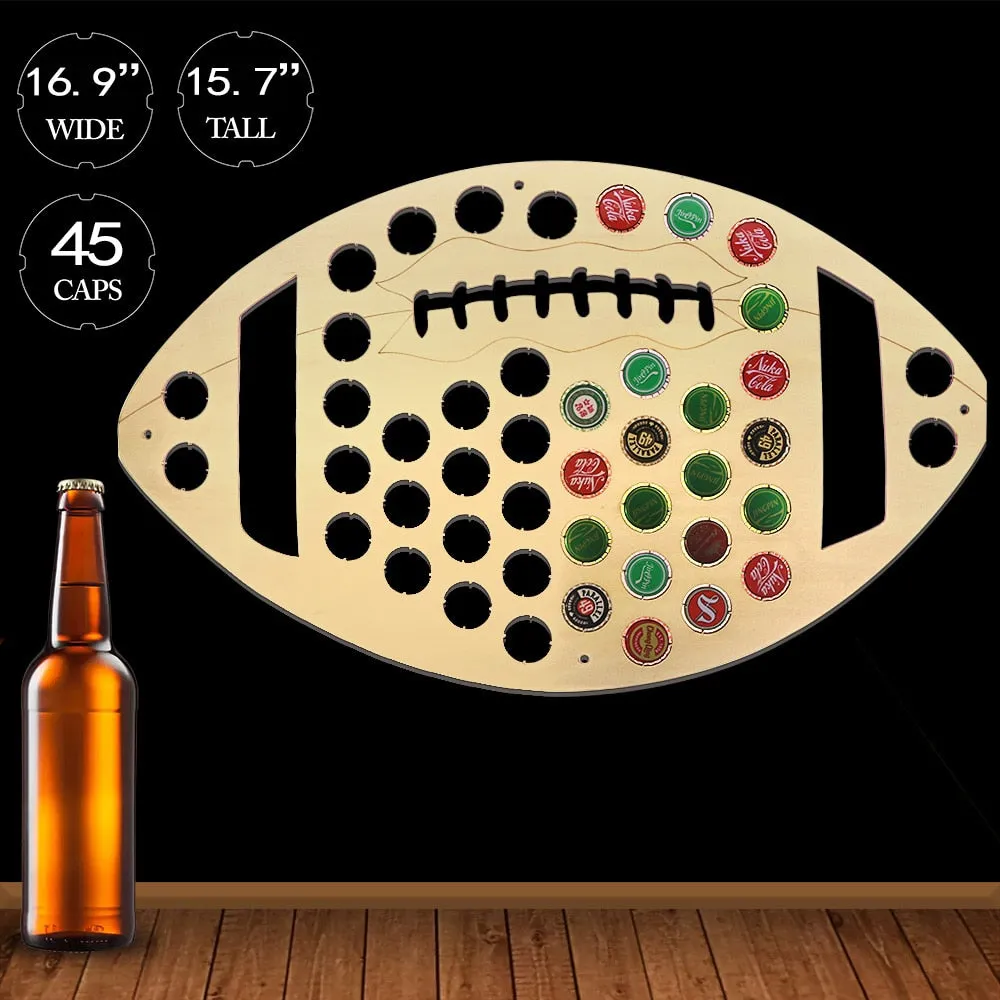 American Football  Cap Map Rugby Ball Wooden Cap Trap  Cap Holder Cap Collection Wall Art Display Map