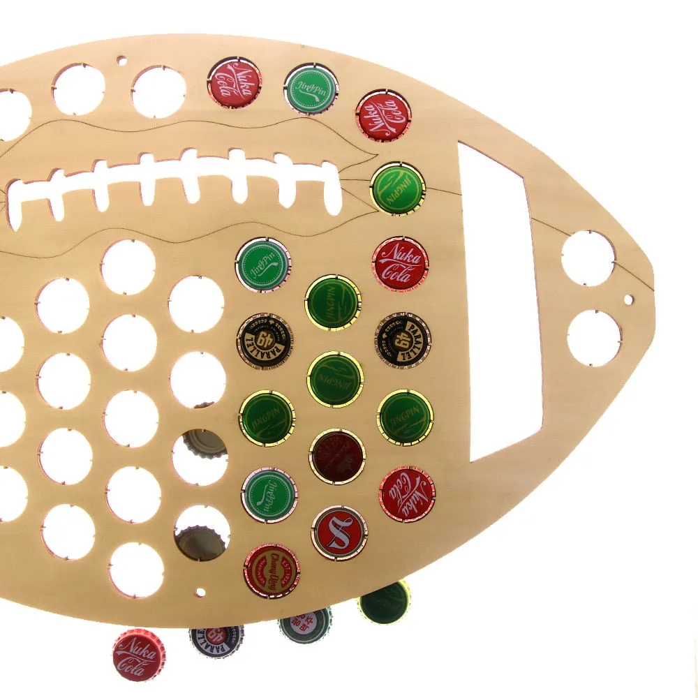 American Football  Cap Map Rugby Ball Wooden Cap Trap  Cap Holder Cap Collection Wall Art Display Map