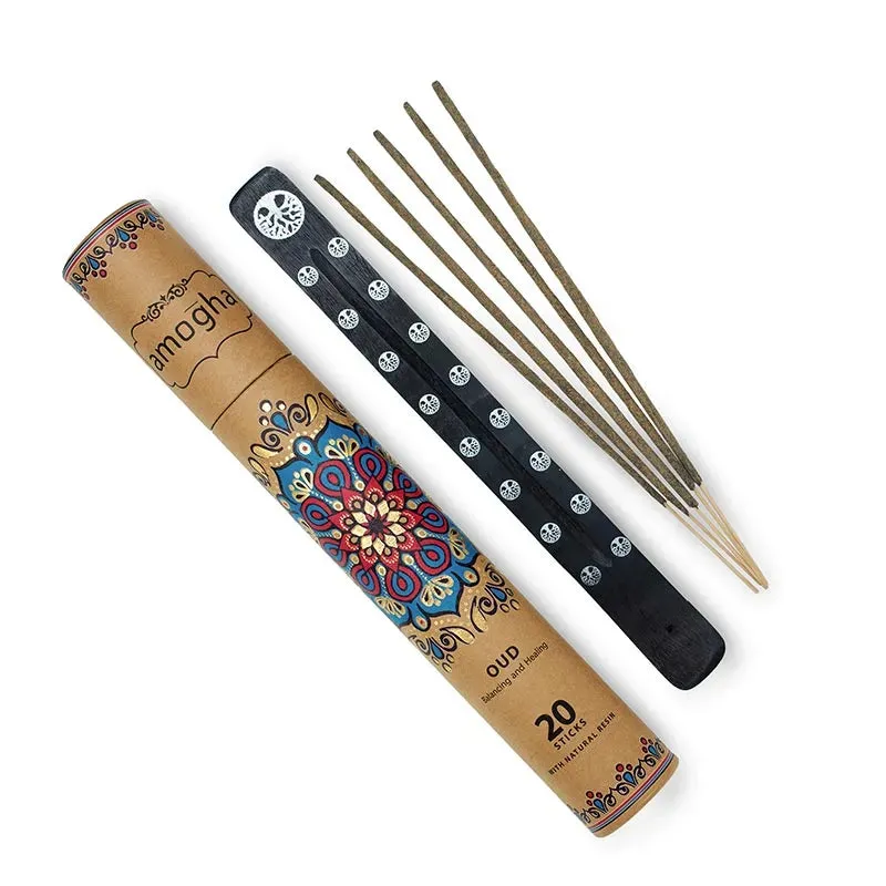 Amogha Masala Incense Sticks | White Prints | Set Of 2| 11 inches