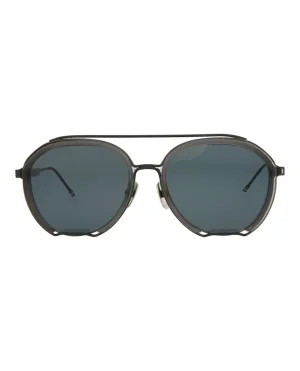 Aviator-Style Metal Sunglasses | Grey/Black Aviator-Style Metal Sunglasses | Grey/Black
