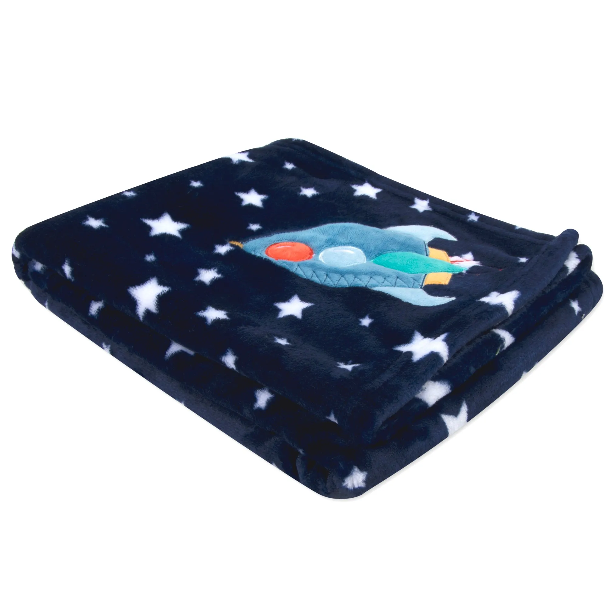 Baby Fleece Blankets 36" x 30" - Space Ship Themed