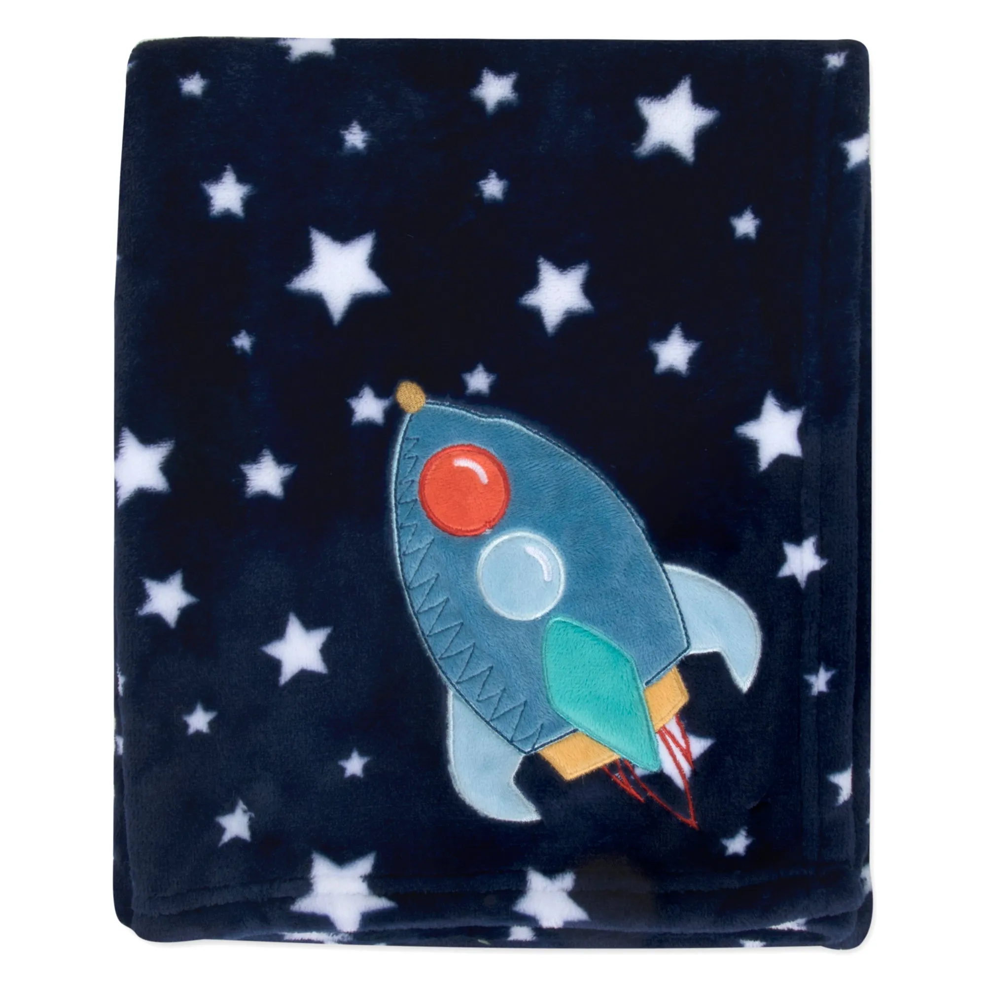 Baby Fleece Blankets 36" x 30" - Space Ship Themed