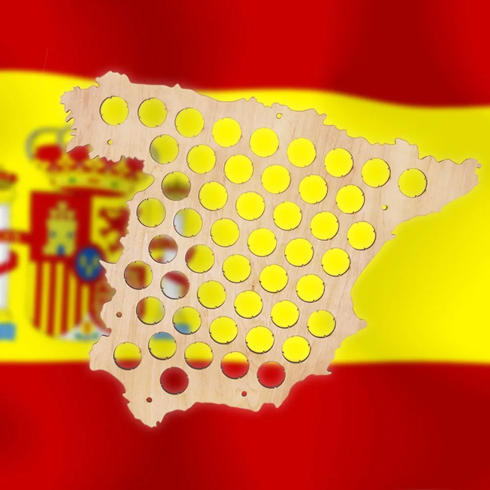 Beer Bottle Cap Map Of Spain Wooden Beer Cap Map Collection Espana Hanging Display Map Spanish Home Decoration Accessories