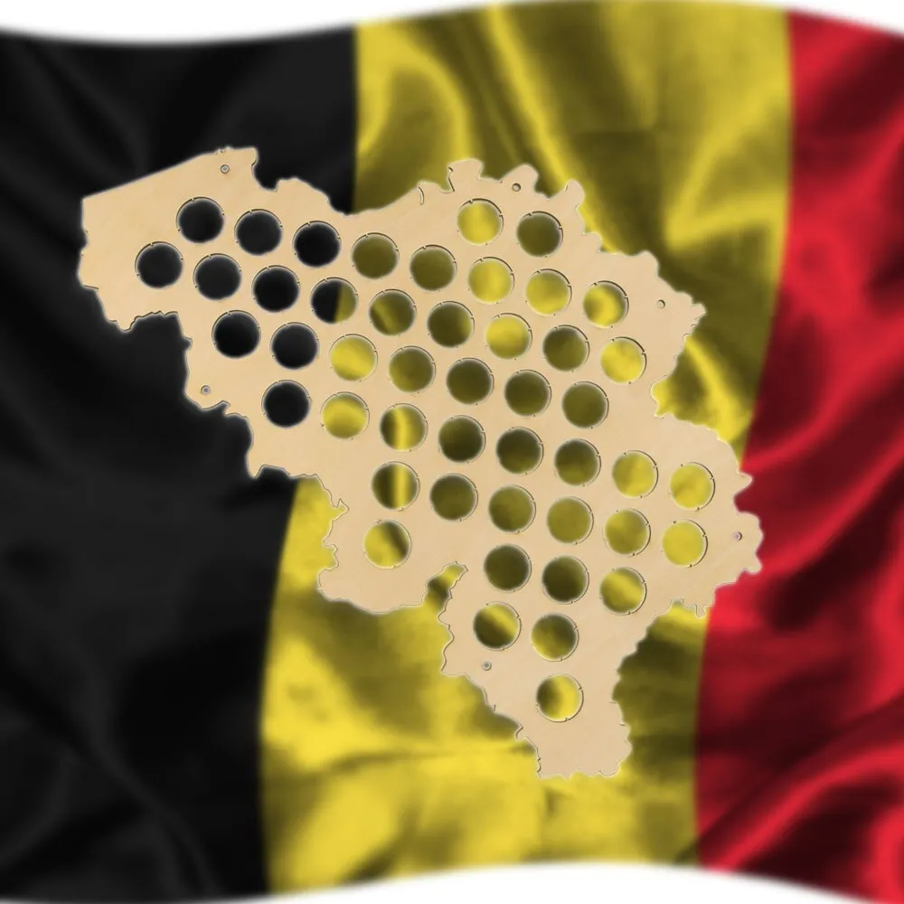 Belgium  Cap Map Wood Laser Engraved Craft Hanging Wooden Map  Map  For Cap Collector
