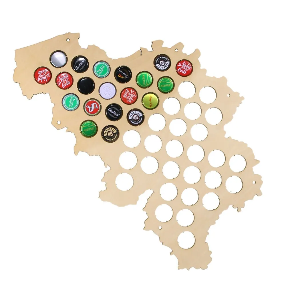Belgium  Cap Map Wood Laser Engraved Craft Hanging Wooden Map  Map  For Cap Collector