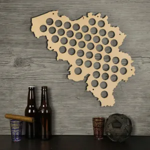 Belgium  Cap Map Wood Laser Engraved Craft Hanging Wooden Map  Map  For Cap Collector