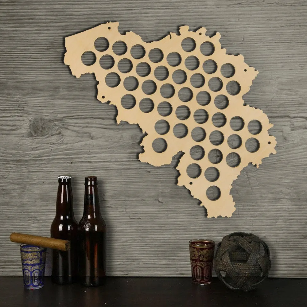 Belgium  Cap Map Wood Laser Engraved Craft Hanging Wooden Map  Map  For Cap Collector