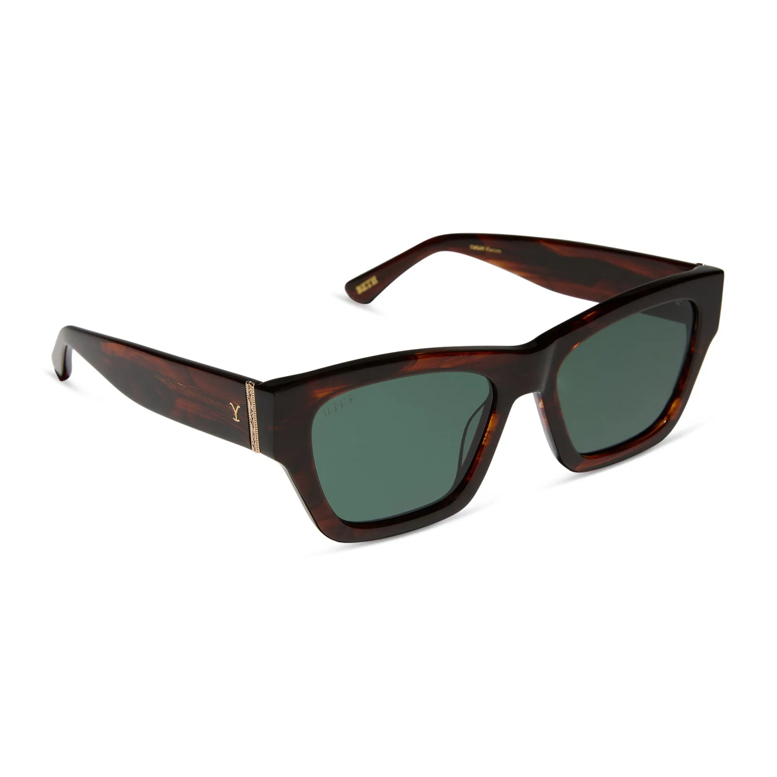 BETH II - WARM SEQUOIA TORTOISE   G15   POLARIZED SUNGLASSES