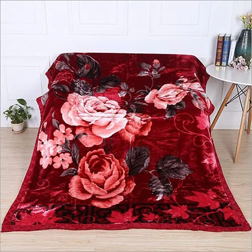 Bezzilish Home Ultra Soft Luxurious Embossed Very Warm Korean Mink Blankets Single Bed for Winter -60 x 90 Inches (Multicolor2)