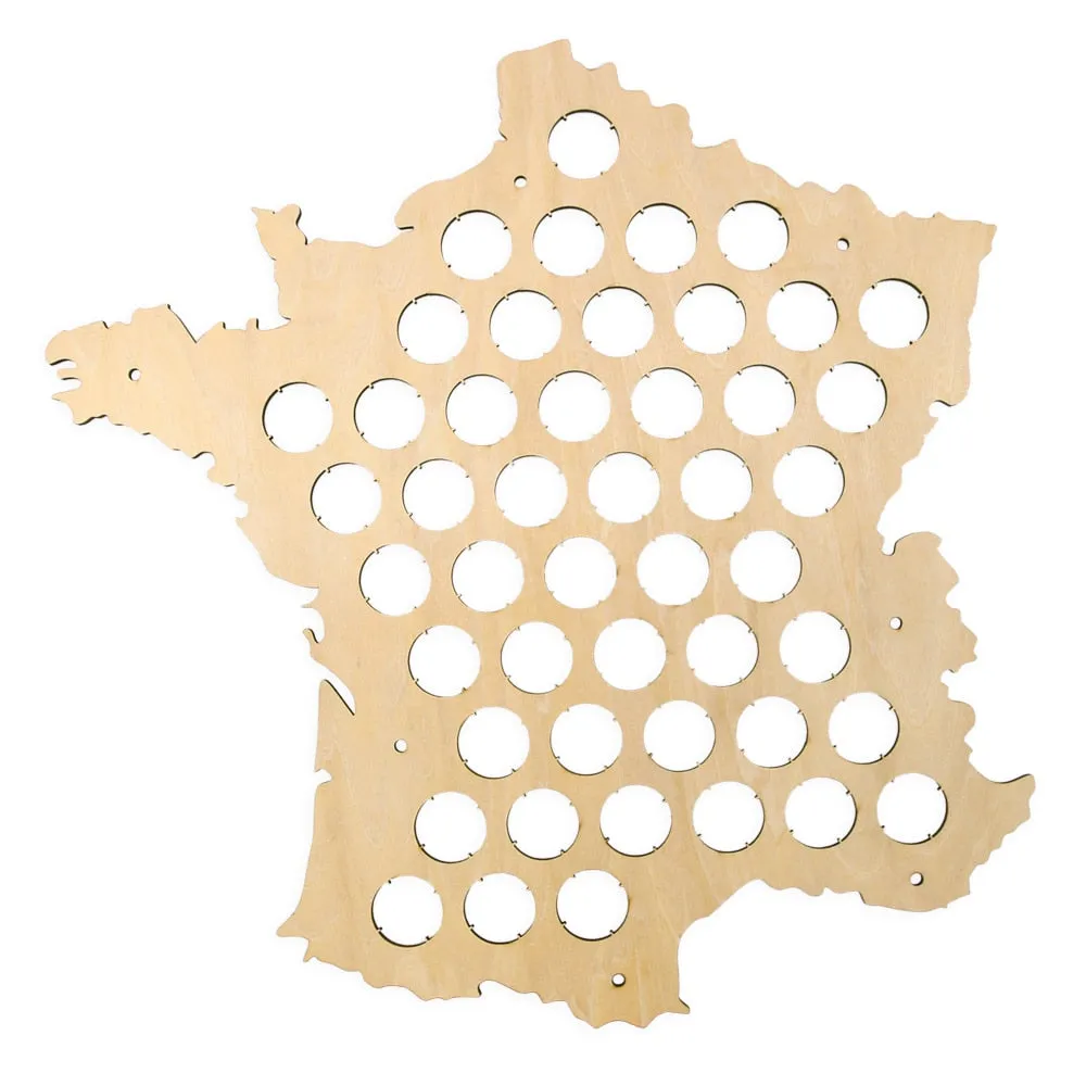 Bottle  Caps Map of France Laser Engraved Wood Map  For Caps Collector ative  Cap Display Board