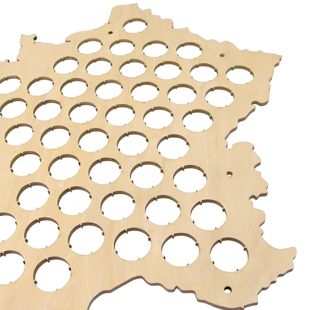 Bottle  Caps Map of France Laser Engraved Wood Map  For Caps Collector ative  Cap Display Board