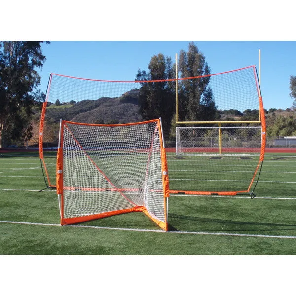 Bow Net Bow-Barrier Portable Lacrosse Backstop Wall with Roller Bag