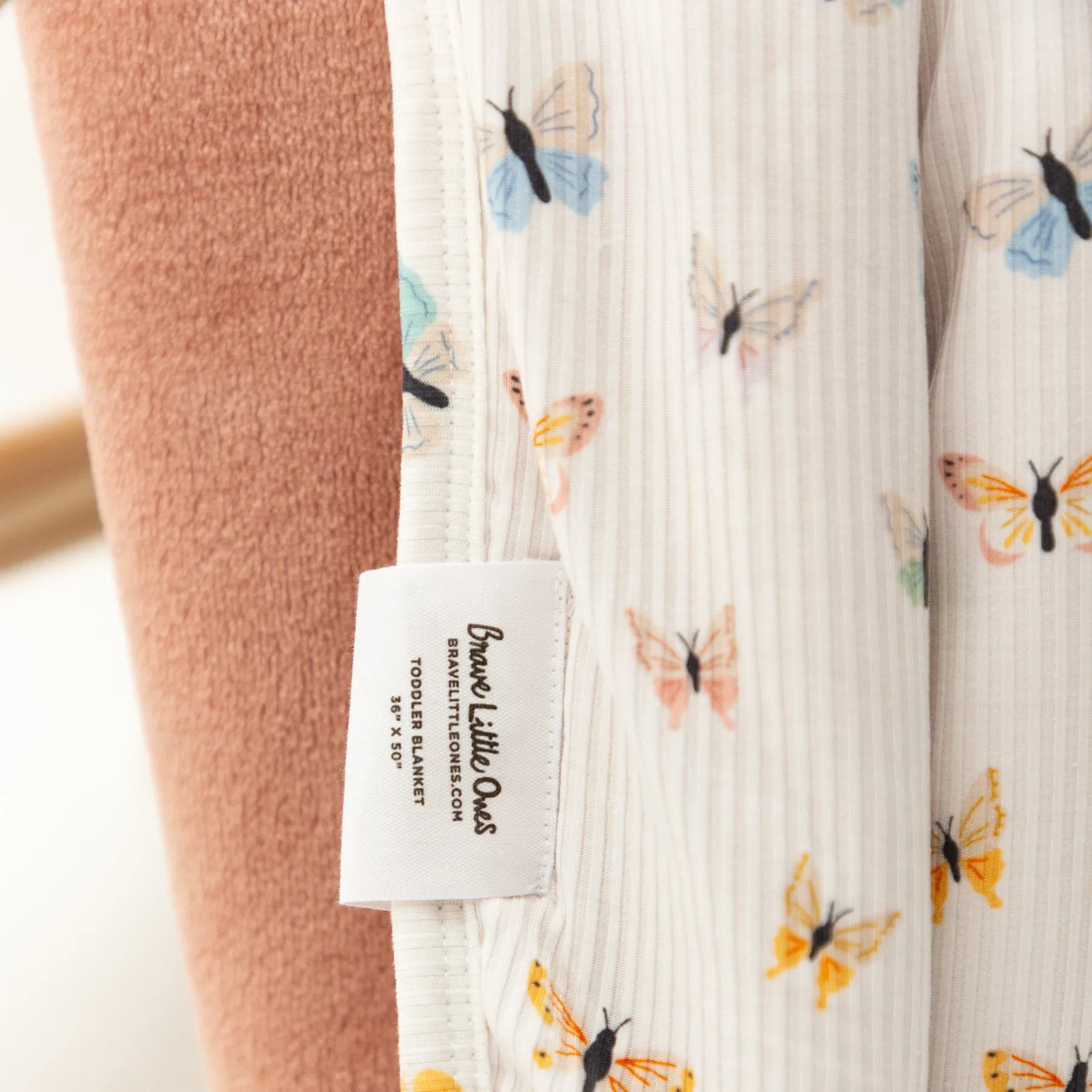 Butterflies Small Ribbed Toddler Blanket