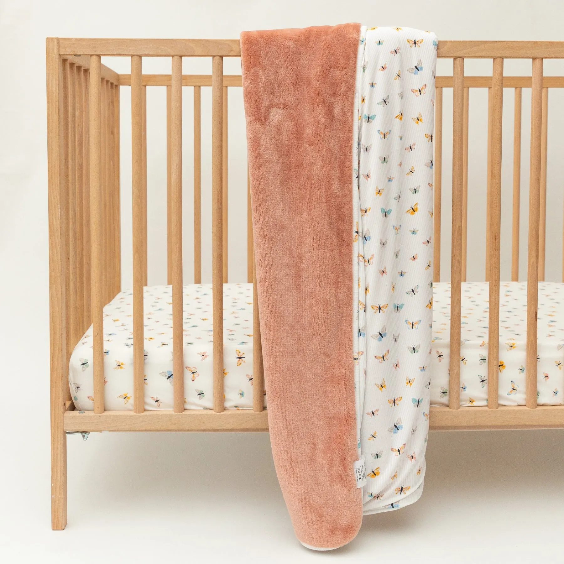 Butterflies Small Ribbed Toddler Blanket