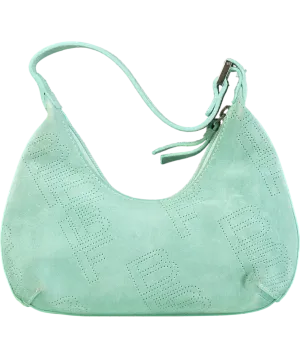 BY FAR Blue Aqua Baby Amber Suede Shoulder Bag One Size