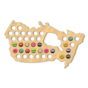 Canada Beer Cap Map Pub Bar Wooden Wall Sign Beer Bottle Cap Display Holder Patriotic Canada Map Man Cave Beer Lovers Gift