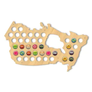 Canada  Cap Map Pub Bar Wooden Wall Sign  Bottle Cap Display Holder Patriotic Canada Map Man Cave  Lovers Gift