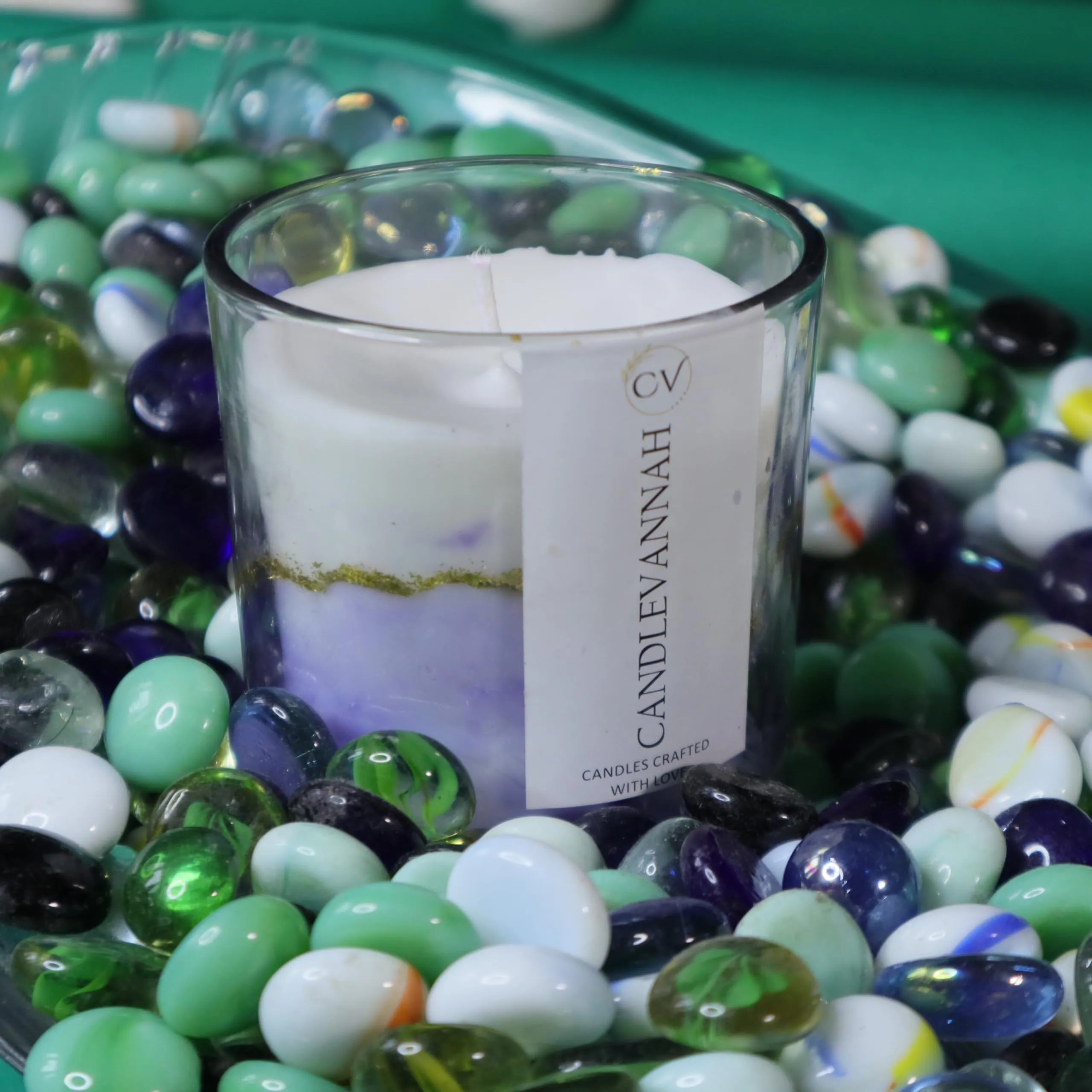 CANDLEVANNAH Aroma Scented Soy Wax Customize Clear Glass Candle, 495gm, 50  Hrs| Luxury Aroma Therapy Clear Glass Design | Scented Candles for Home Decor Gift Set Customize Colour & Scent