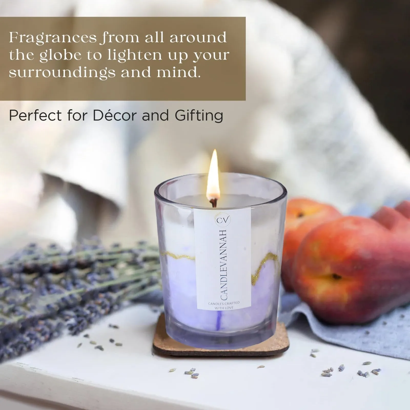 CANDLEVANNAH Aroma Scented Soy Wax Customize Clear Glass Candle, 495gm, 50  Hrs| Luxury Aroma Therapy Clear Glass Design | Scented Candles for Home Decor Gift Set Customize Colour & Scent
