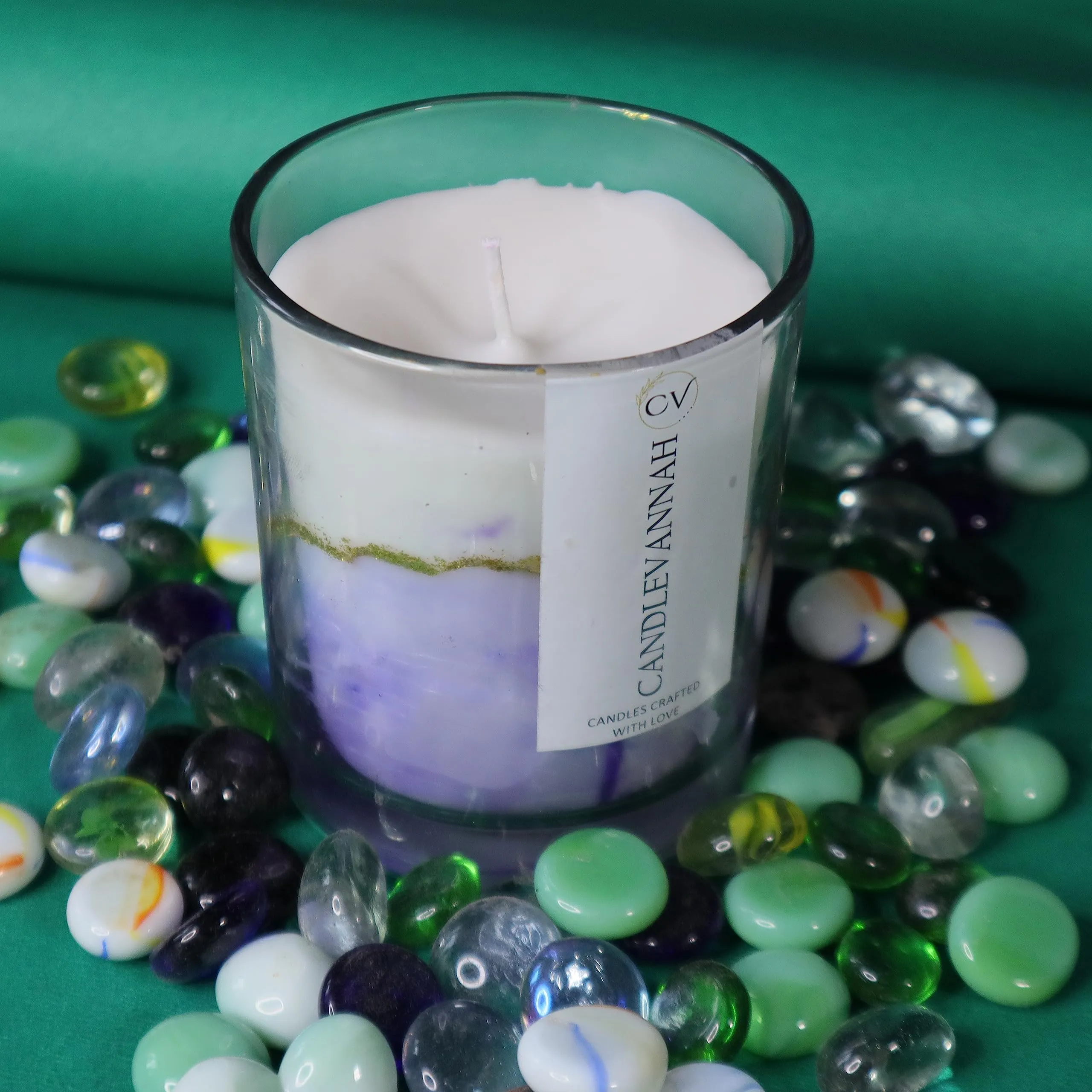 CANDLEVANNAH Aroma Scented Soy Wax Customize Clear Glass Candle, 495gm, 50  Hrs| Luxury Aroma Therapy Clear Glass Design | Scented Candles for Home Decor Gift Set Customize Colour & Scent