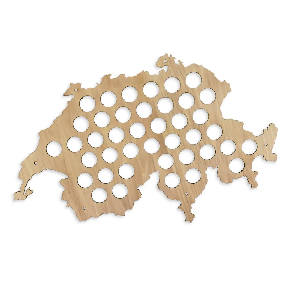 Cap Map Bottle Cap Map Of Switzerland Best  for  Aficionado  Wooden Hanging Craft