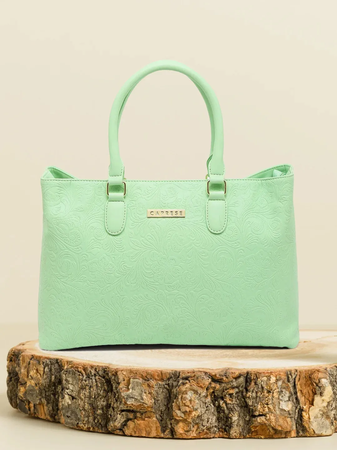 Caprese Avalon Floral Tote Medium Green Ash