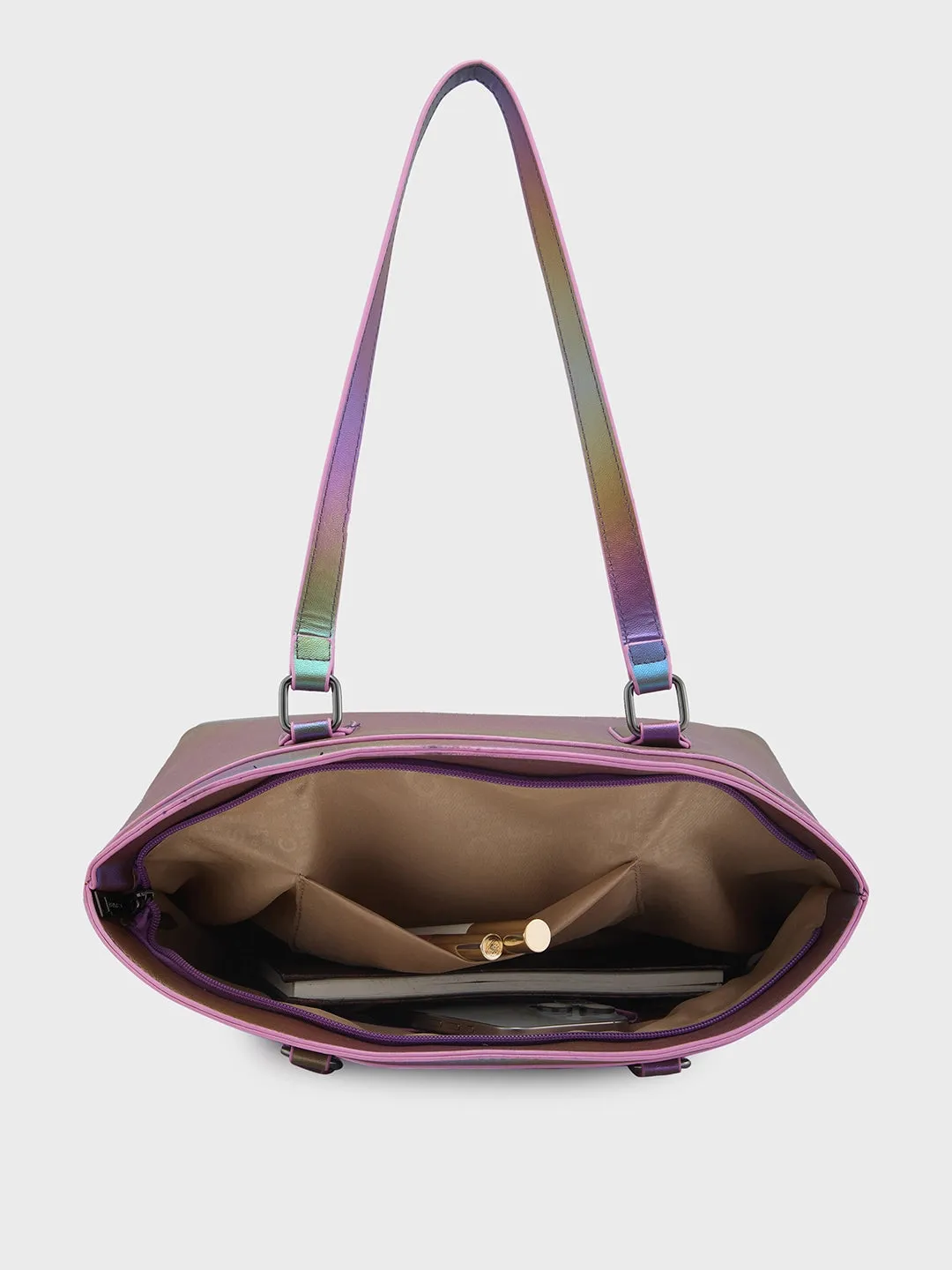 Caprese Iris Iridescent Tote Medium Purple