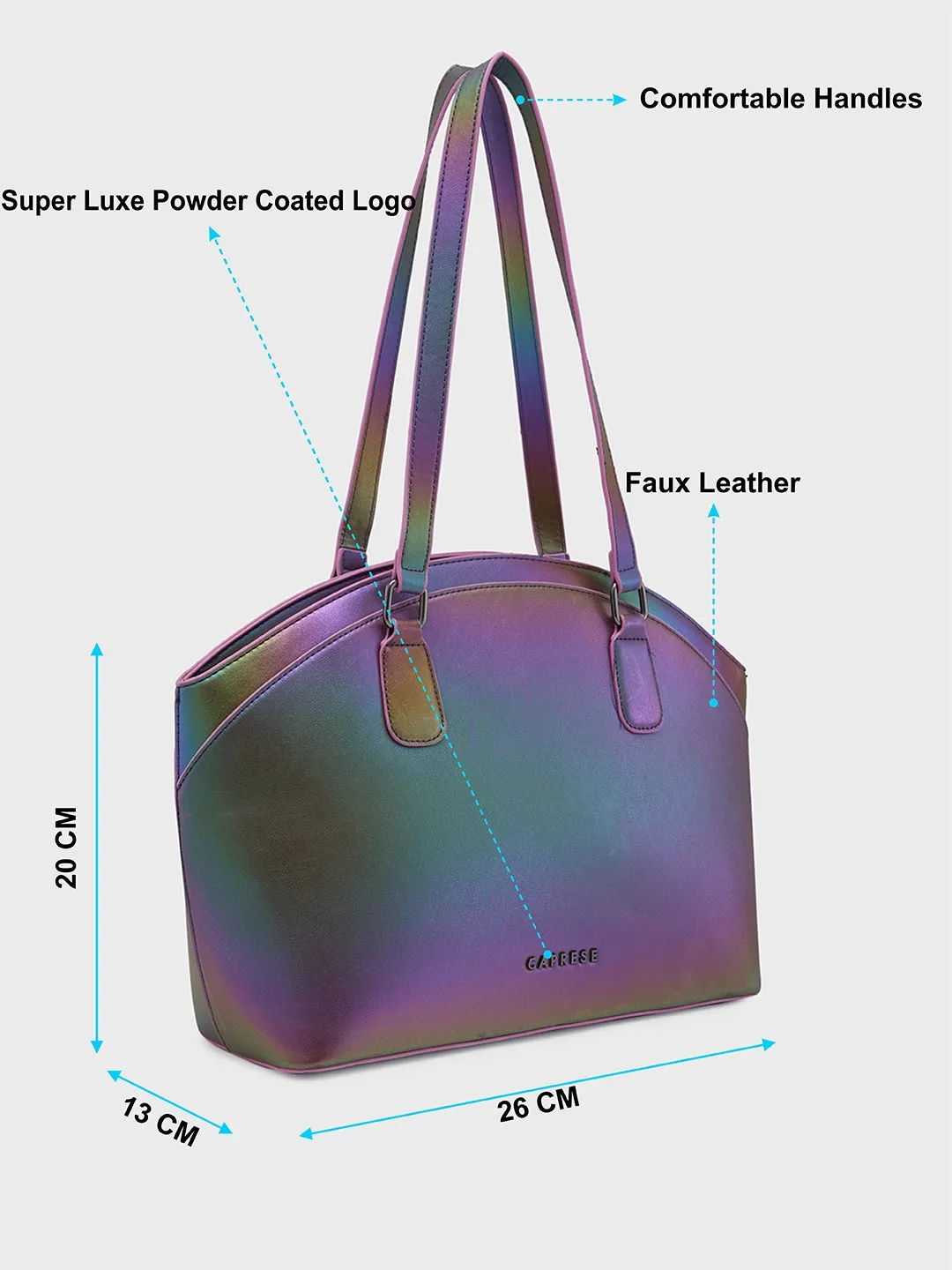 Caprese Iris Iridescent Tote Medium Purple