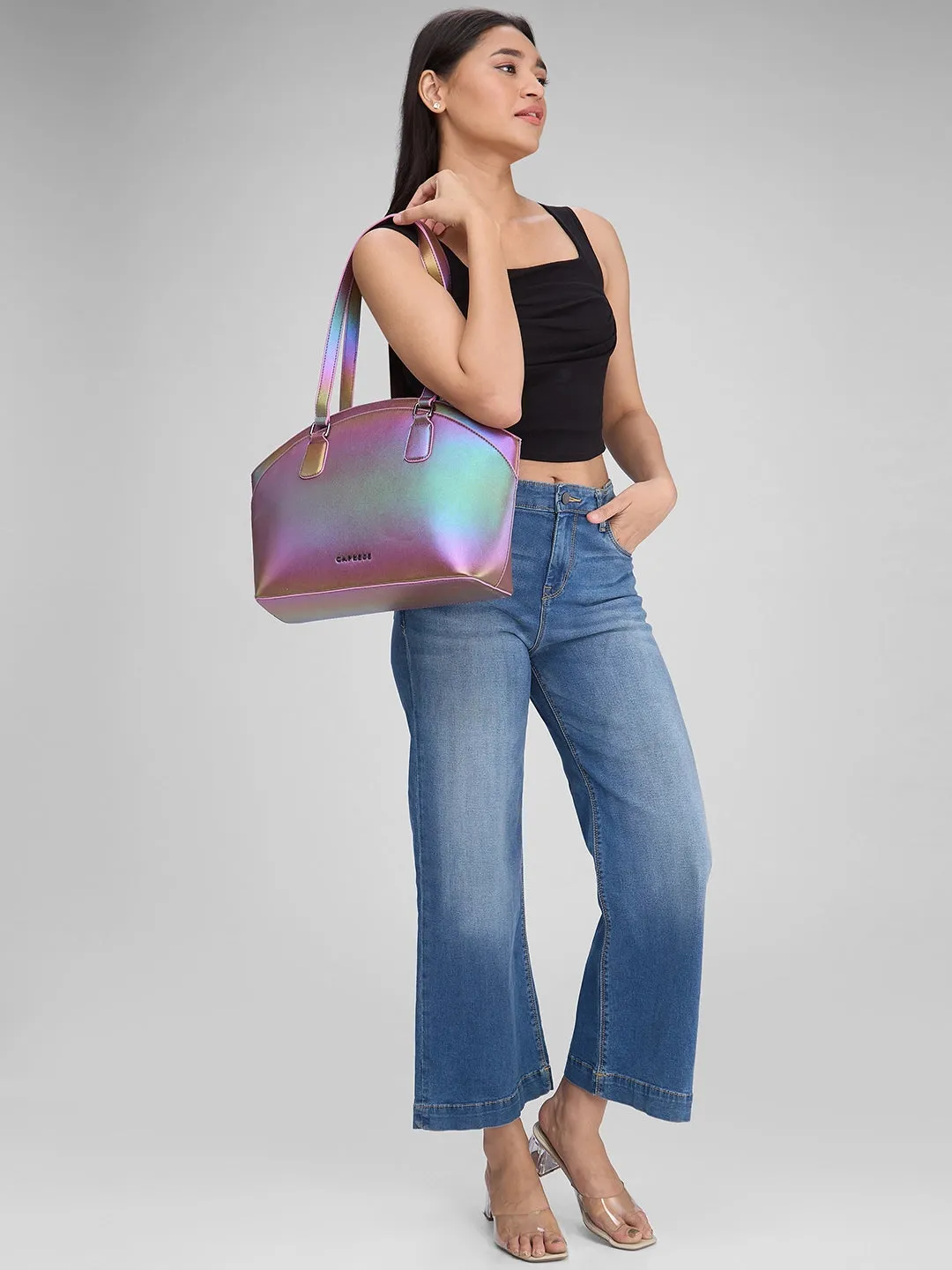 Caprese Iris Iridescent Tote Medium Purple