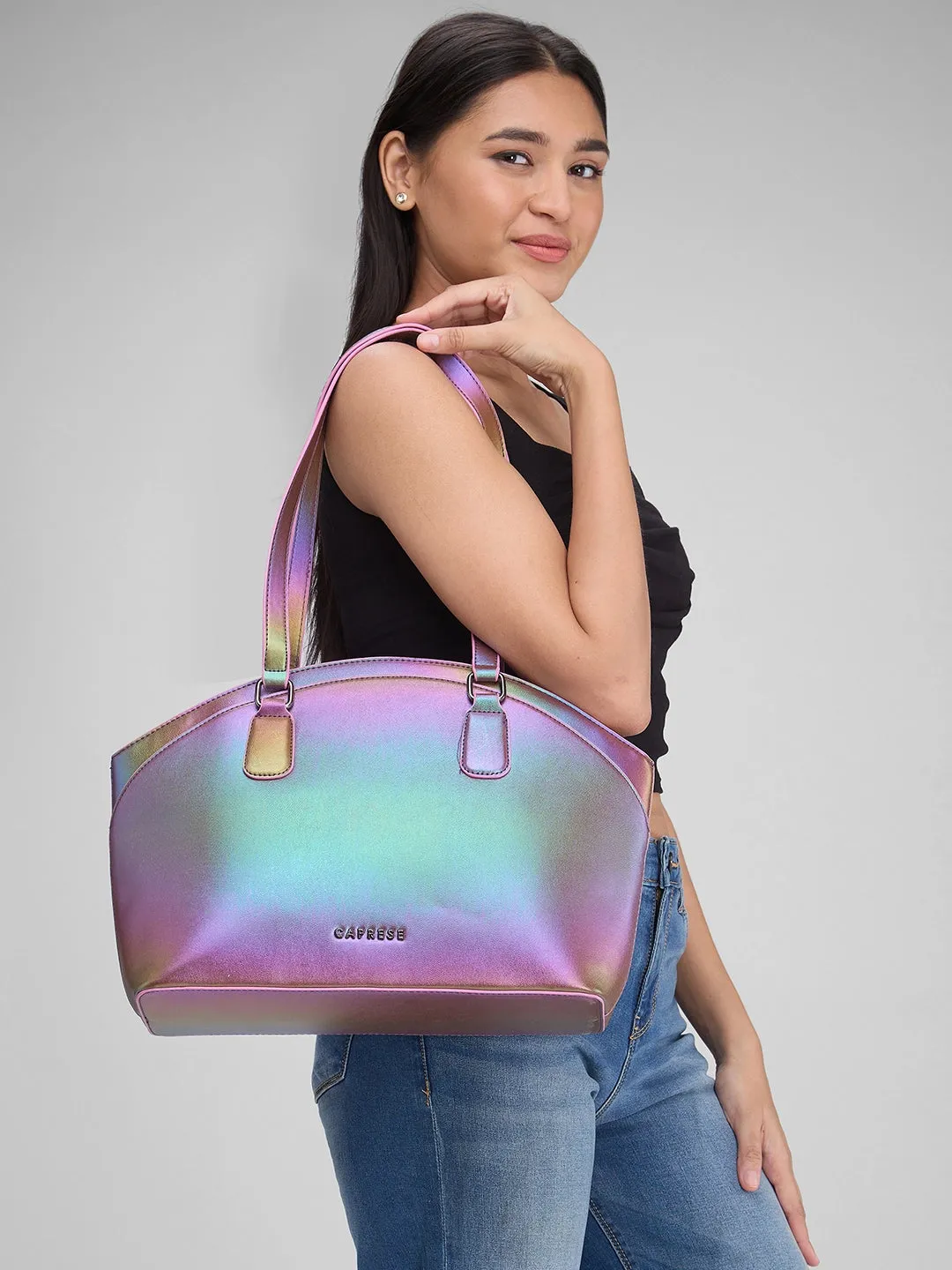 Caprese Iris Iridescent Tote Medium Purple