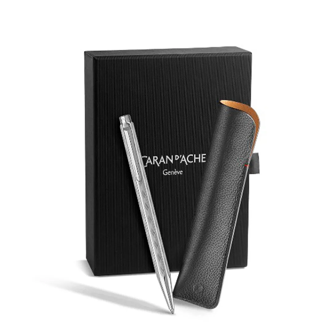 Caran d'Ache Ecridor Ballpoint Pen Special Edition Tressé Leather Pen Case Set