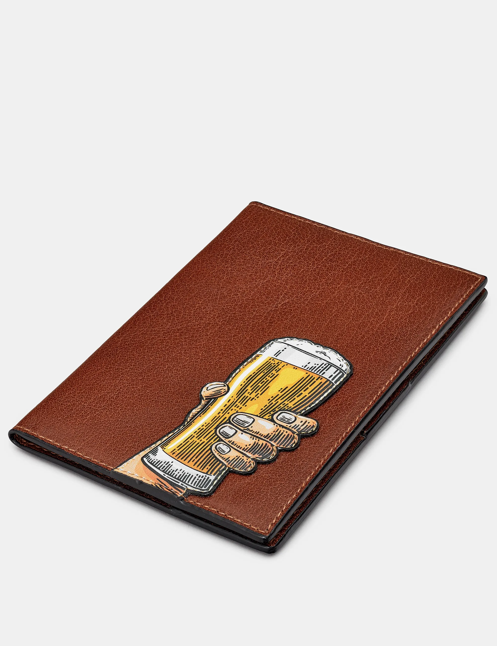Cheers Brown Leather Golf Scorecard Holder