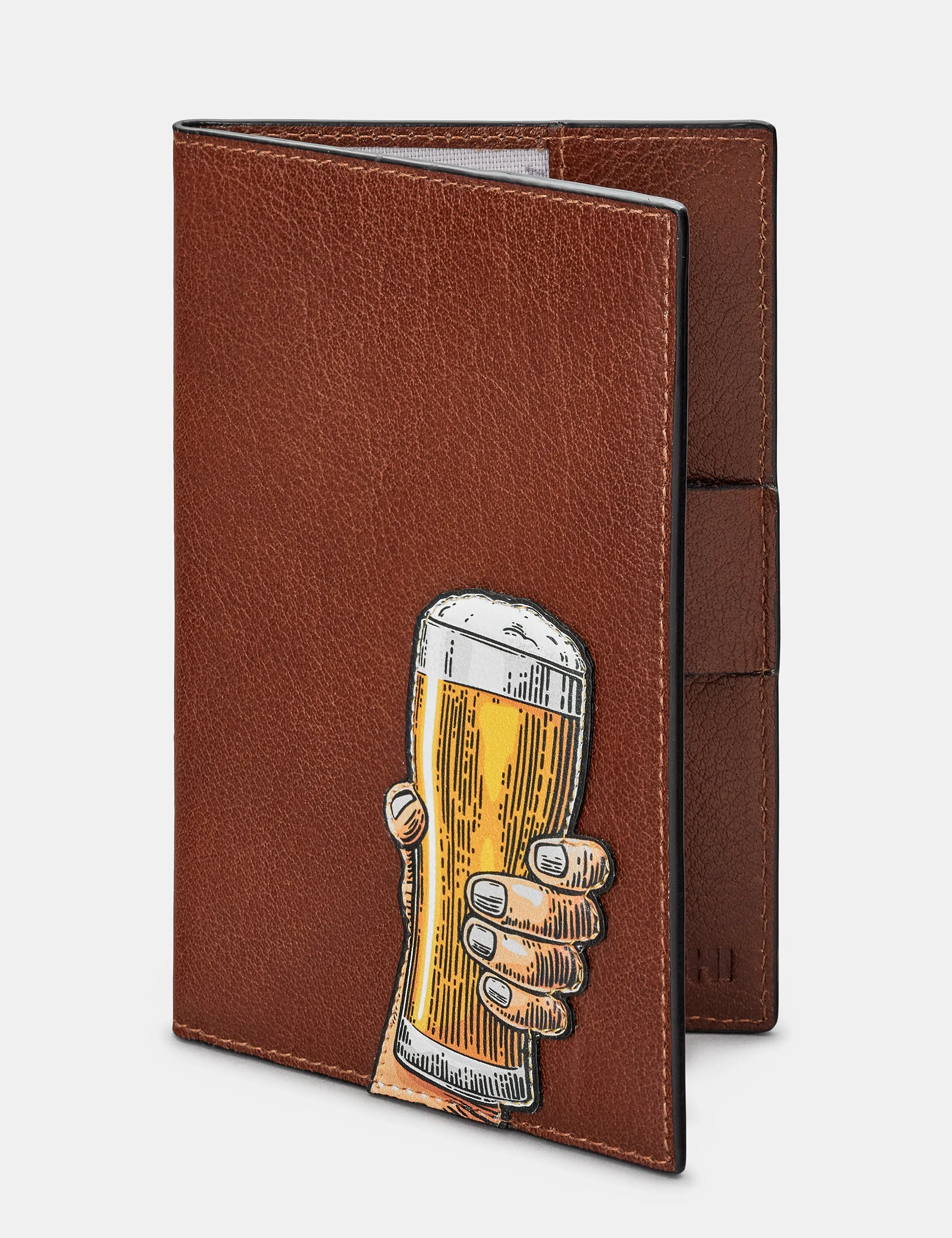 Cheers Brown Leather Golf Scorecard Holder
