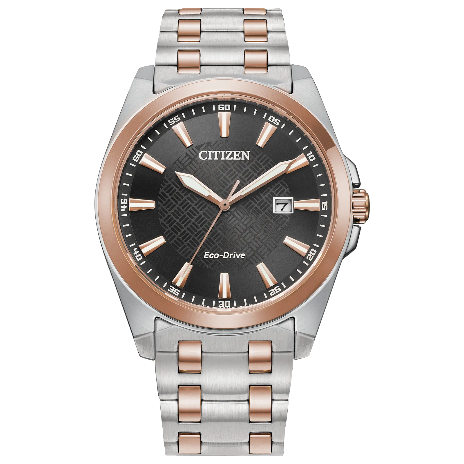 Citizen Eco Drive Peyten Two Tone Watch Brown Dial BM7536-53X