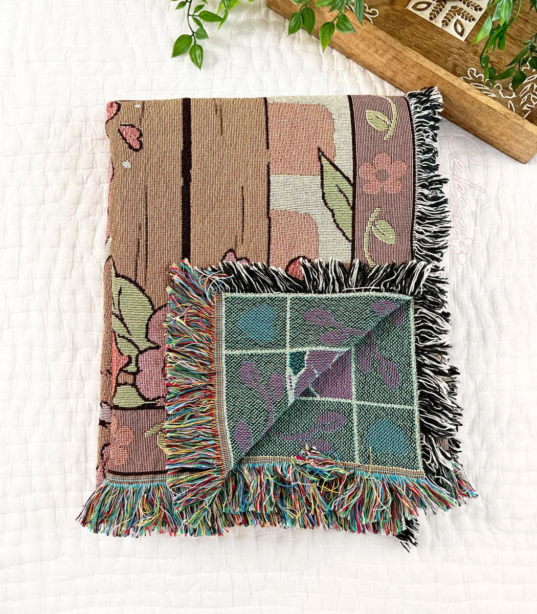 Country Girls Cows Woven Blanket