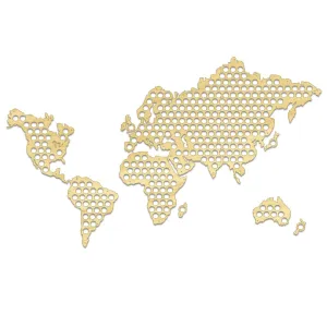 Creative Wooden Crafts World Map Bottle  Cap Map Handmade Hanging Map Of The World Modern   Lovers
