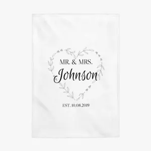 Custom Names Heart Blanket For Couples