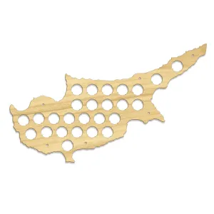 Cyprus  Cap Map Wooden Craft  Cap Display Wall Art Wood   Lover Cap Collectors Gift Drink Up  Cap Trap Hanger