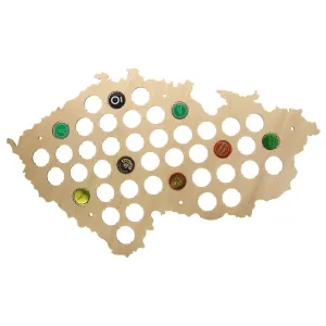 Czech Republic  Cap Map Pub Bar Wooden Wall Sign  Bottle Cap Display Holder Patriotic Czech Map Man Cave  Lover Gift
