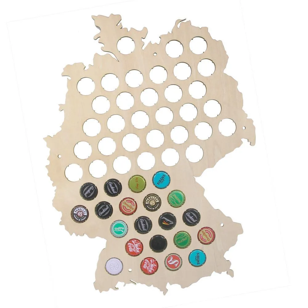 Deutschland Beer Cap Display Map Beer Cap Map Man Cave Germany Wall Art Wood Cap Trap Map Germany Bottle Cap Map Gifts for Dad
