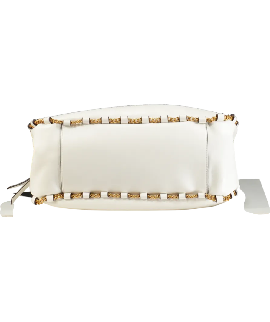 Donna Karan White New York Batiste Small Shoulder Bag