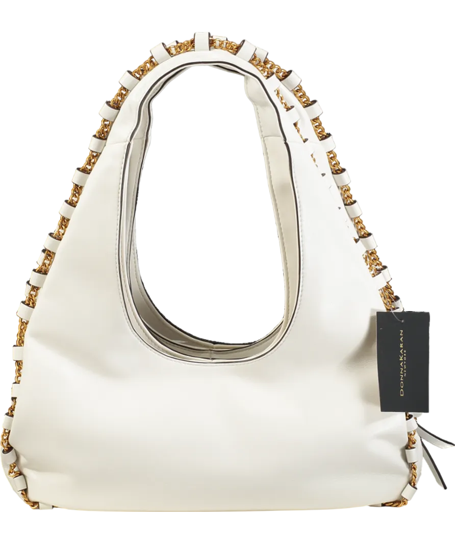 Donna Karan White New York Batiste Small Shoulder Bag