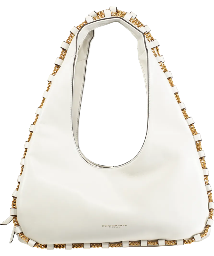 Donna Karan White New York Batiste Small Shoulder Bag