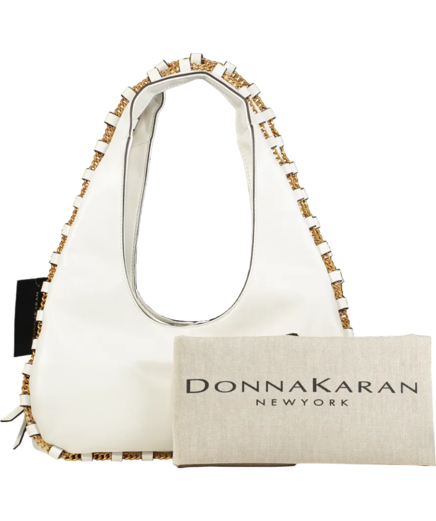 Donna Karan White New York Batiste Small Shoulder Bag