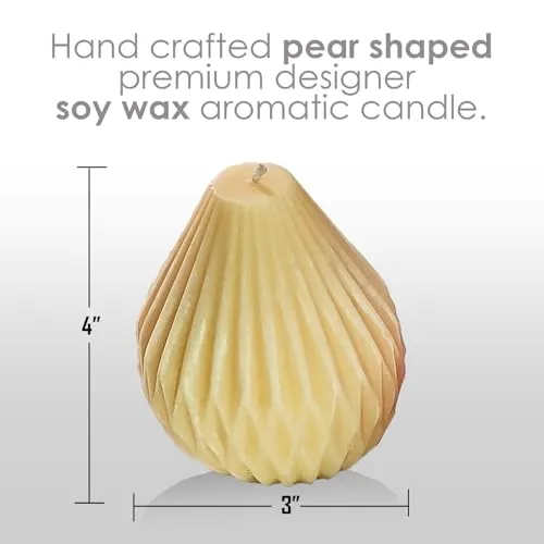 Eveis | Candles Pillar Pure Handmade Pear Designer candle Candle | (Set of 2)