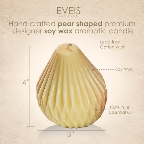 Eveis | Candles Pillar Pure Handmade Pear Designer candle Candle | (Set of 2)